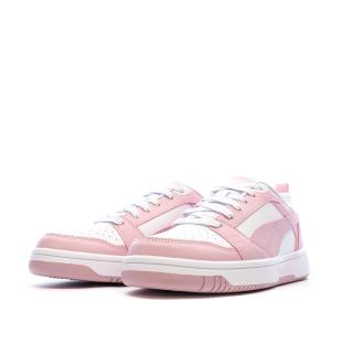 Puma Rebound V6 Low Sneaker für Damen in Weiß/Pastellrosa Ansicht 0