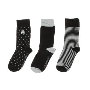 x3 paires de chaussettes Noir/Gris Homme Serge Blanco ASS pas cher