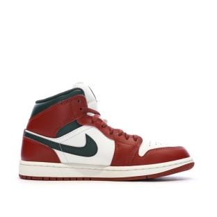 Air Jordan 1 Mid Blanche/Rouge/Noire Homme Nike vue 0