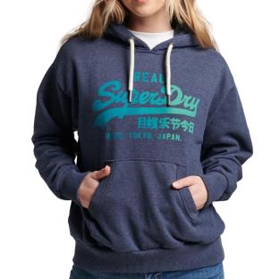Sweat à Capuche Marine Femme Superdry Tonal Vl Graphic pas cher