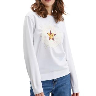Sweat Blanc Femme Converse Radiating pas cher