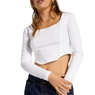 T-Shirt Manches Longues Blanc Femme Converse Wordmark Fashion vue 0