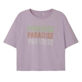 T-shirt Mauve Fille Name it Mlasso pas cher
