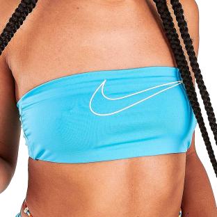 Haut de maillot de bain Bleu Femme Nike Bandeau Bikini Top pas cher