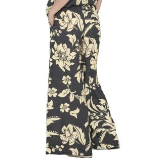 Pantalon fluide Imprimé Noir/Beige Femme JDY Life Palazzo vue 0