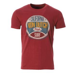 T-shirt Rouge Homme Von Dutch Round pas cher
