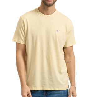 T-Shirt Jaune Homme Calvin Klein Jeans Badge L4G pas cher