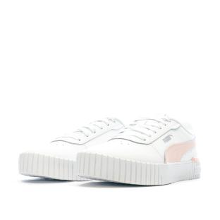 Baskets Blanches/Rose Femme Puma Carina 2.0 vue 0