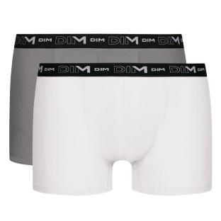 Lot de 2 Boxers Gris/Blanc Homme Dim D6596 pas cher
