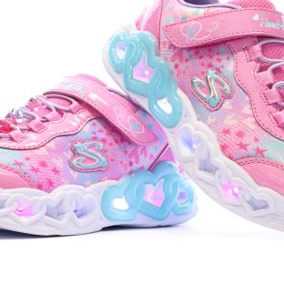 Baskets Roses/Mauves Fille Skechers Infinite Heart vue 0