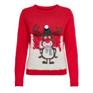 Pull Rouge Femme Only Xmas Winter pas cher