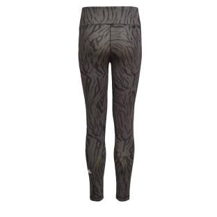 Legging Gris Zèbre Fille 7/8 Adidas Tight vue 2