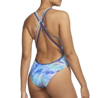 Maillot de bain 1 pièce Bleu Femme Nike Spiderback vue 2
