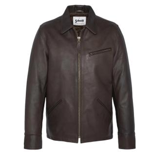 Veste En Cuir Marron Homme Schott LC9521D pas cher