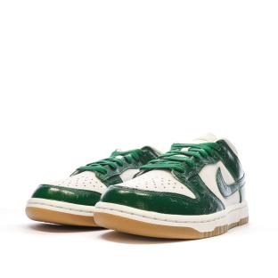 Baskets Blanches/Vertes Femme Nike Dunk Low vue 6