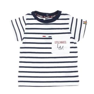 T-shirt Blanc/Marine Garçon Little Marcel LMEV0026 vue 3
