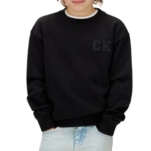 Sweat Noir Garçon Calvin Klein Jeans Relaxed Crewneck vue 0