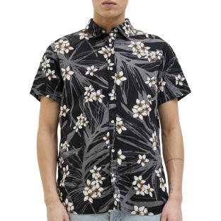 Chemise Noire/Blanc/Orange Homme Jack & Jones Hawaii pas cher