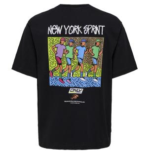 T-shirt Noir Homme Only & Sons print Logo vue 2