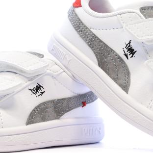 Baskets Blanc Garçon Puma Smash 3.0 Mid 9 vue 0