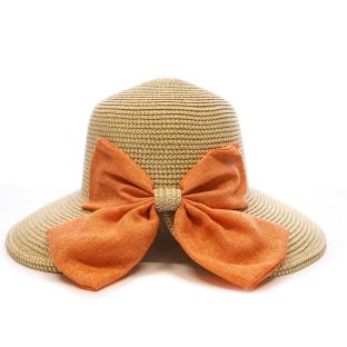Chapeau de Paille Orange Femme Via Lorenzo Bohème vue 0