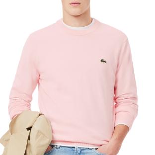 Pull Rose Homme Lacoste Organic Cotton Crew pas cher