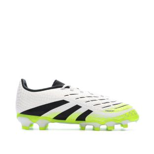 Zapatillas de fútbol blancas/negras/amarillas para niños Adidas Predator League MG ver 0