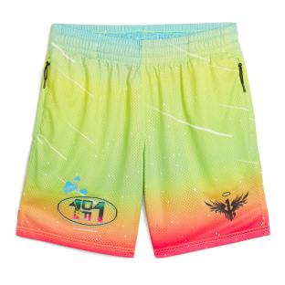 Short de Basketball Jaune/Rouge Homme Puma Melo pas cher
