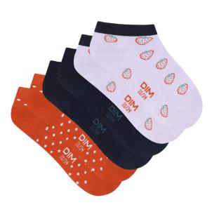 x3 Paires de Chaussettes Violet/Marine/Rouge Fille Dim D0DGA pas cher