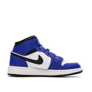 Baskets Bleues/Blanches Garçon Nike Air Jordan 1 Mid vue 2