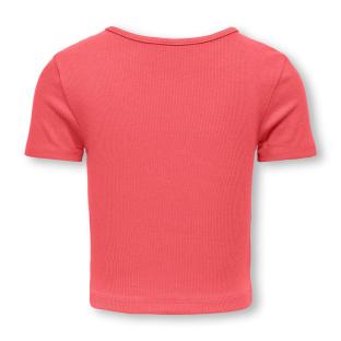 T-Shirt Rouge Fille Kids ONLY Cutout Top vue 0