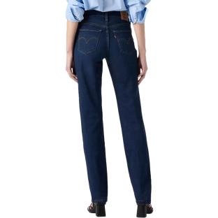 Jean 724 Bleu Foncé Femme Levi's Shaping Slim Med Indigo vue 2