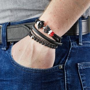Bracelet Perles Noir Homme Geographical Norway 315051 vue 2