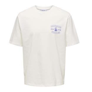 T-shirt Blanc Homme Only & Sons Onscatisfaction vue 0