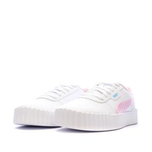 Baskets Blanc/Rose Fille Puma Carina 3.0 Jelly vue 0