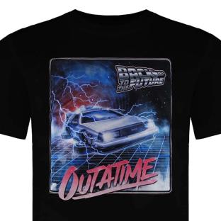 T-Shirt Noir Homme Back To The Future Outatime vue 0