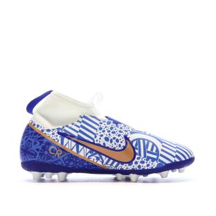 Chaussures de Football Bleues Nike Jr Zoom Superfly 9 Acad MDS AG vue 2