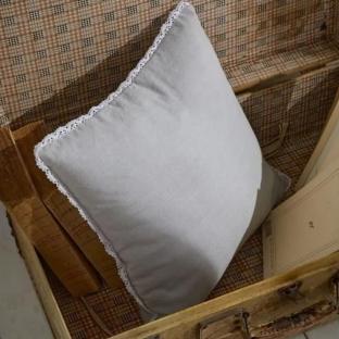Coussin déhoussable finition dentelle coton uni TODAY CHARME vue 0