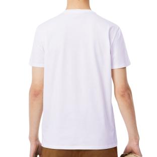 T-Shirt Blanc Homme Lacoste Pima vue 0