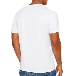 T-shirt Blanc Homme Pepe Jeans Original Stretch vue 2