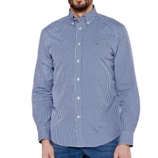 Chemise à Carreaux Bleu Homme Tommy Hilfiger Flex Poplin Gingham pas cher