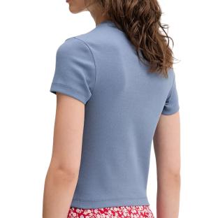 T-Shirt Bleu Foncé Femme Tommy Hilfiger Script vue 2