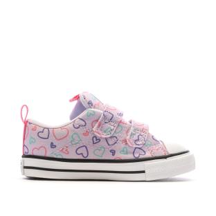 Baskets Rose Fille Converse All Star Hearts vue 2