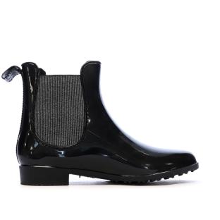 Bottine de Pluie Noir/Argenté Femme Les Tropéziennes Rainboo vue 2