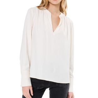 Blouse Ecru Femme Tommy Hilfiger Soft Viscose V-neck pas cher