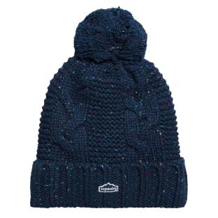 Bonnet Marine Femme Superdry Rib Knit Beanie vue 0
