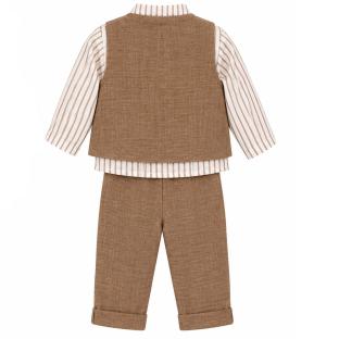 Ensemble Blanc/Marron Garçon P'tit Mome Lucas vue 0