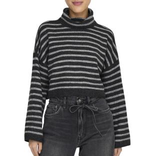 Pull Col roulé Noir/Gris Femme Only Talio vue 0