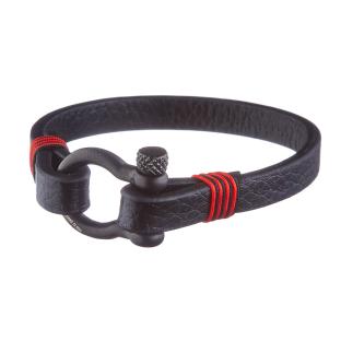 Bracelet Noir/Rouge Homme Geographical Norway 315061 pas cher