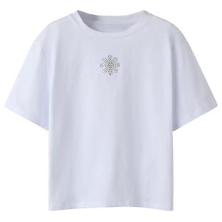 T-Shirt Blanc/Doré Fille Name it Flonnis vue 0